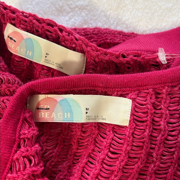 FP Beach Small Set Havana Sweater Set Free People in Love Potion Red Cotton Knit - Picture 13 of 14